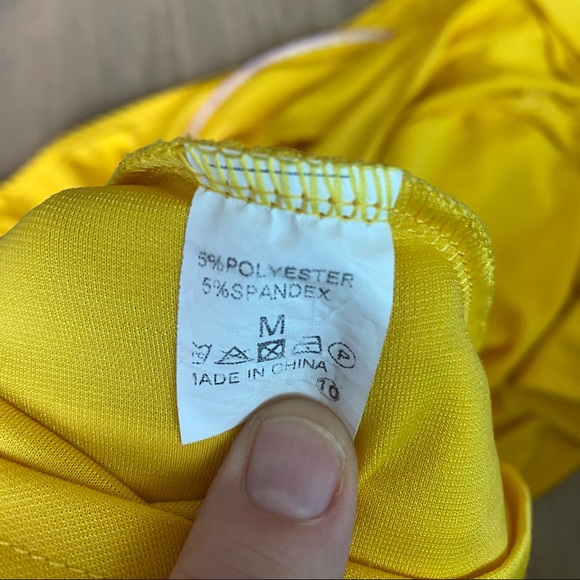 Yellow off shoulder high low dress - Picture 3 of 4